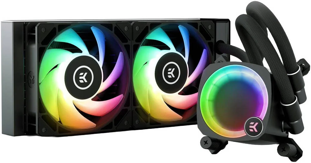 خنک‌کننده مایع پردازنده EKWB EK-Nucleus AIO CR240 Lux D-RGB، رادیاتور 240 میلی‌متری، فن‌های 120 میلی‌متری D-RGB با قابلیت اتصال زنجیره‌ای، سرعت فن 550 - 2300 دور در دقیقه، جریان هوای 72 CFM، قابل استفاده برای AMD / Intel، مشکی | 3831109851678