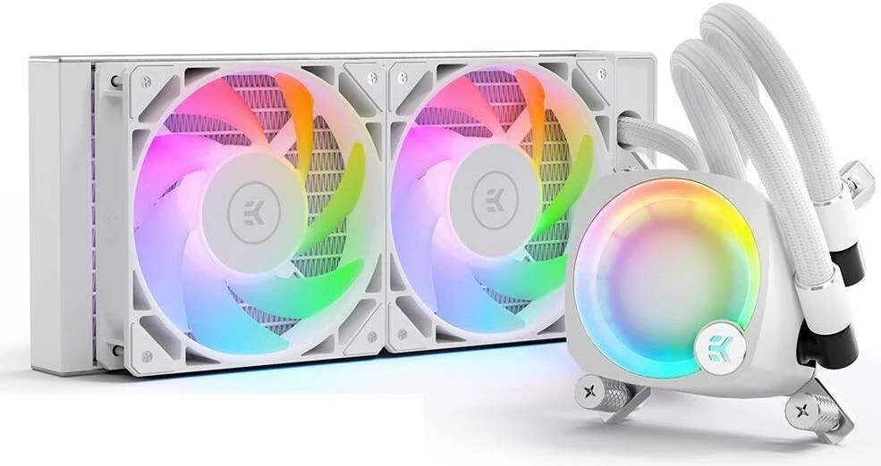 خنک کننده مایع پردازنده EKWB EK-Nucleus AIO CR240 Lux D-RGB، رادیاتور 240 میلی‌متری، فن‌های 120 میلی‌متری D-RGB با قابلیت اتصال زنجیره‌ای، سرعت فن 550 - 2300 دور در دقیقه، جریان هوای 72 CFM، قابل استفاده برای AMD / Intel، سفید | 3831109897843