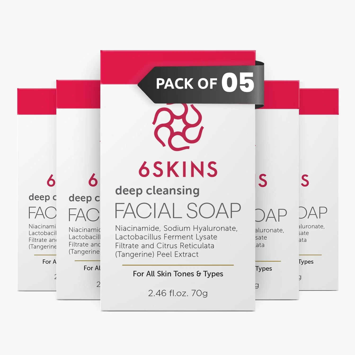 صابون قالبی فوم پاک کننده عمیق با نیاسینامید، از بین برنده سلول های مرده پوست با لایه برداری ملایم | صابون روشن کننده برای انواع پوست با عصاره ها و روغن های طبیعی ممتاز (بسته 5 عددی)