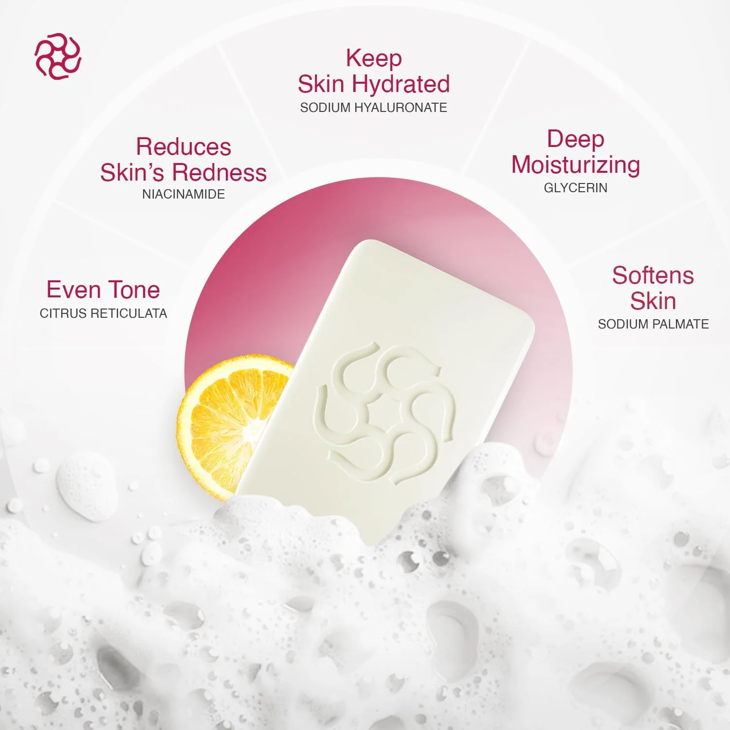 صابون قالبی فوم پاک کننده عمیق با نیاسینامید، از بین برنده سلول های مرده پوست با لایه برداری ملایم | صابون روشن کننده برای انواع پوست با عصاره ها و روغن های طبیعی ممتاز (بسته 5 عددی)