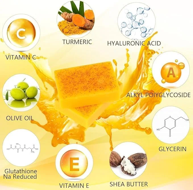 بسته 3 عددی صابون زردچوبه، صابون دست ساز طبیعی کوجیک اسید روشن کننده لکه های تیره، پاک کننده پوست صورت و بدن، زیر بغل، نواحی حساس، کاهش دهنده آکنه، محو کننده جای زخم و پاک کننده پوست