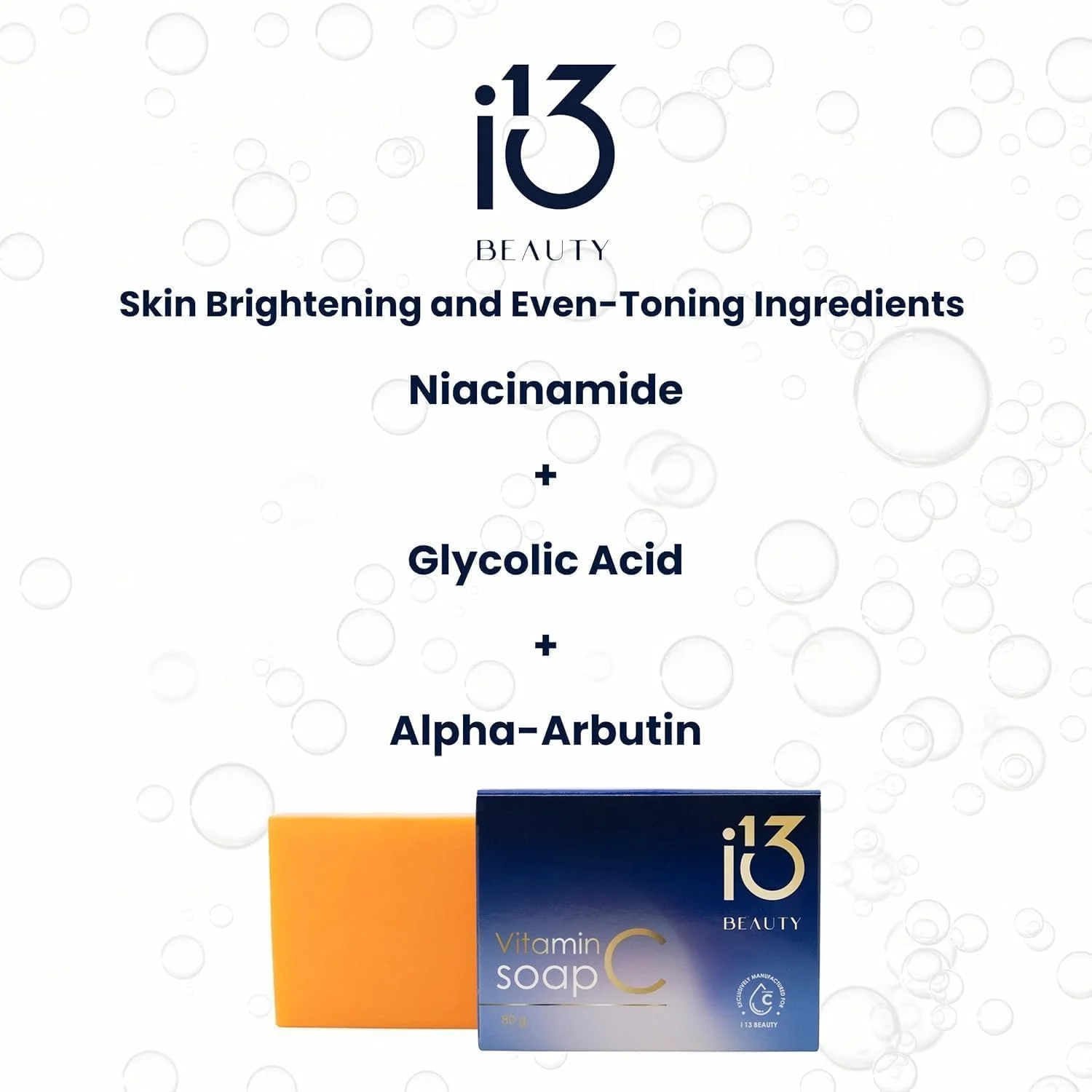 صابون ویتامین C برای صورت و بدن - روشن کننده، آبرسان و ضد پیری | غنی شده با کلاژن، نارگیل و روغن پالم | محو کننده لکه های تیره و عیوب | 80 گرم