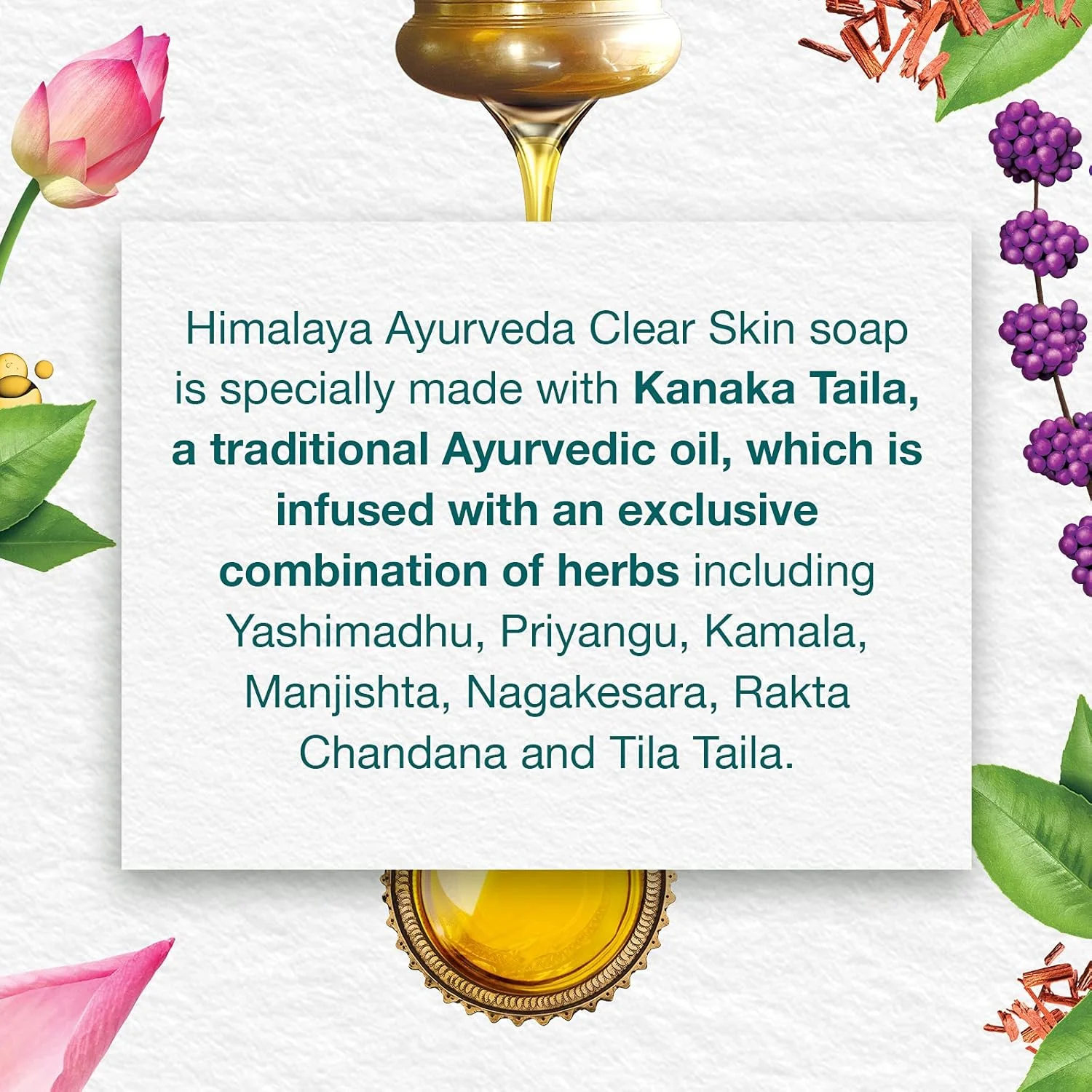 صابون پوست شفاف آیورودا هیمالیا با روغن خالص آیورودا - 4 عدد 125 گرمی | پاک کننده طبیعی و تغذیه کننده پوست