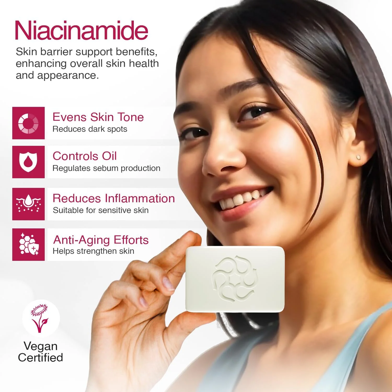 صابون قالبی فوم پاک کننده عمیق با نیاسینامید، از بین برنده سلول های مرده پوست با لایه برداری ملایم | صابون روشن کننده برای انواع پوست با عصاره ها و روغن های طبیعی ممتاز (بسته 3 عددی) صابون قالبی فوم پاک کننده عمیق با نیاسینامید، از بین برنده سلول های مرده پوست با لایه برداری ملایم | صابون روشن کننده برای انواع پوست با عصاره ها و روغن های طبیعی ممتاز (بسته 3 عددی)