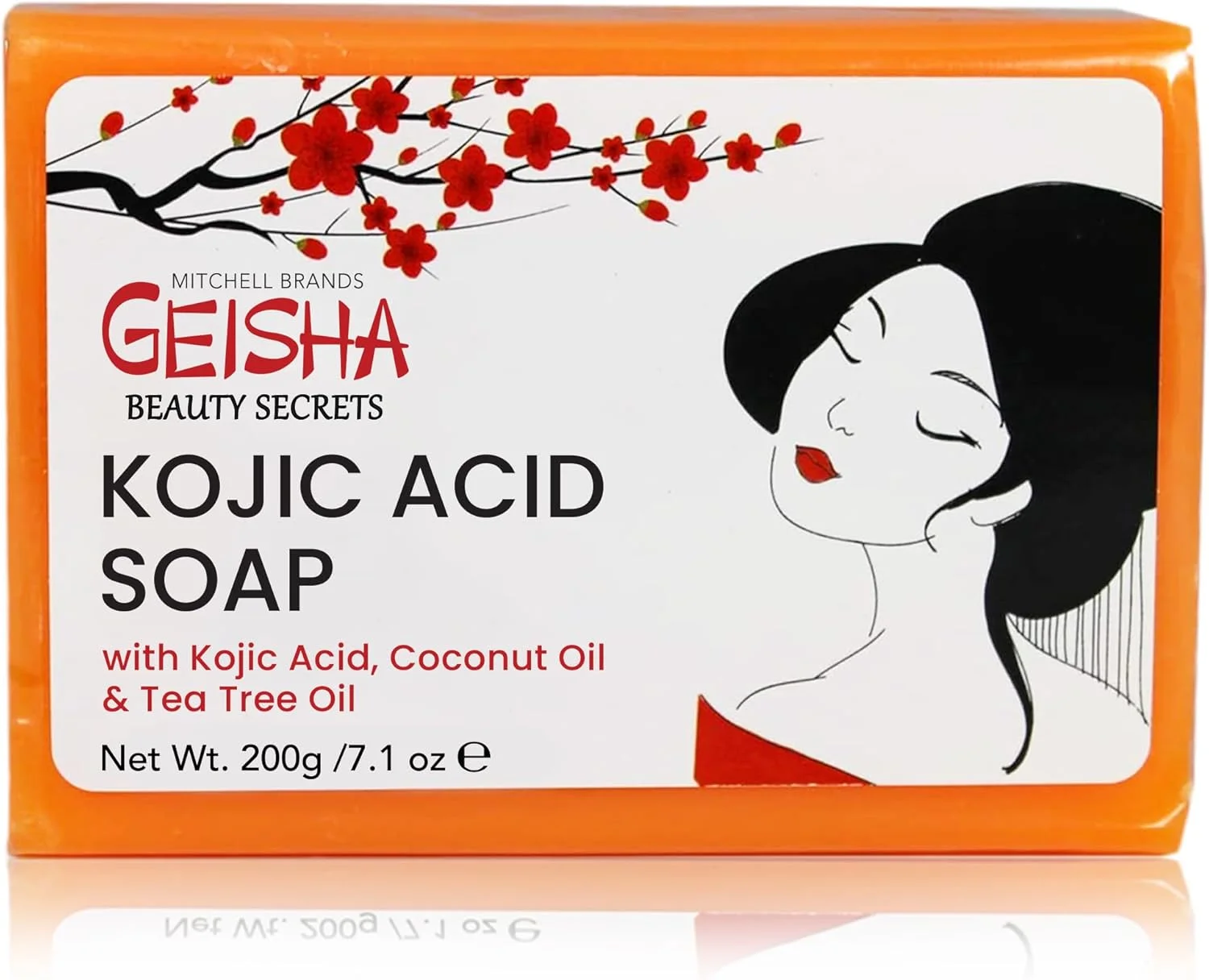 صابون کوجیک اسید گیشا - 200 گرم - صابون بزرگ روشن کننده پوست | برای صورت، بدن، دست ها، بند انگشتان، با روغن نارگیل