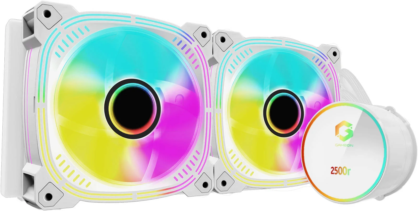 خنک کننده مایع پردازنده گیم‌آن Kraken A380 240mm، دارای 2 فن 120mm RGB، سرعت فن 600 - 1800 دور در دقیقه، بلبرینگ تفنگی، نمایشگر دما، جنس آلومینیوم، سفید | GO-240KRAKENA380W