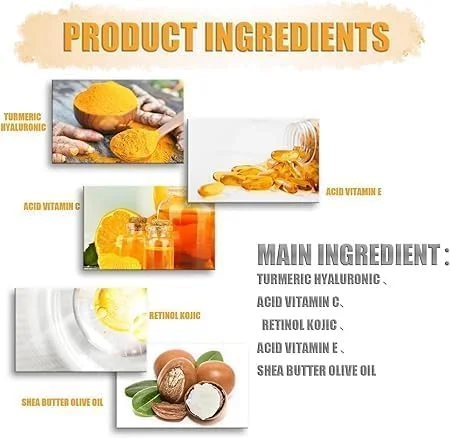 صابون زردچوبه و کوجیک اسید 3 عددی، صابون زردچوبه برای صورت و بدن، صابون از بین برنده لکه های تیره کوجیک اسید حاوی ویتامین C، رتینول، کلاژن، ویتامین E، شی باتر، زردچوبه و هیالورونیک اسید