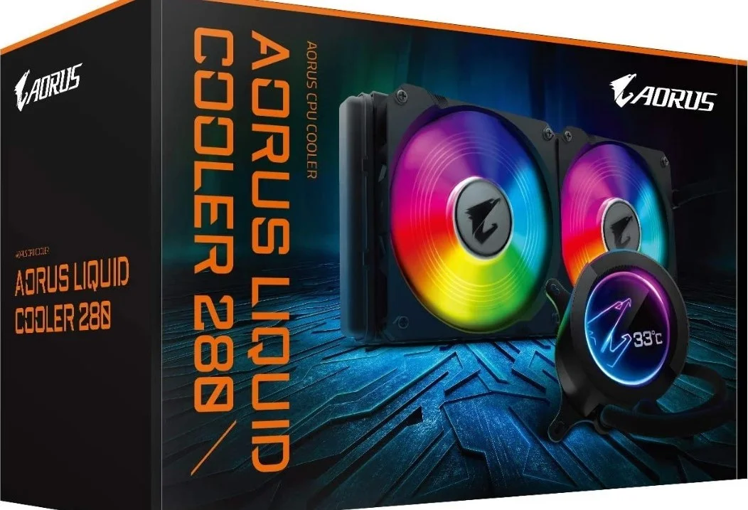 خنک کننده مایع AIO گیگابایت AORUS RGB 280، رادیاتور 280 میلی‌متری، دو فن PWM ویندفورس 140 میلی‌متری، نمایشگر LCD تمام رنگی قابل تنظیم، نورپردازی و کنترل RGB پیشرفته، Intel 115X/2066، AMD AM4، TR4 | GP-AORU