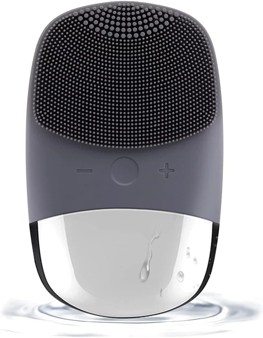 برس پاک کننده صورت، اسکرابر صورت سیلیکونی برقی 3 در 1، ماساژور ویبره، ضد آب IPX7، برس اسکرابر صورت قابل شارژ USB برای پاکسازی عمیق، از بین برنده جوش های سرسیاه، لایه بردار، خاکستری