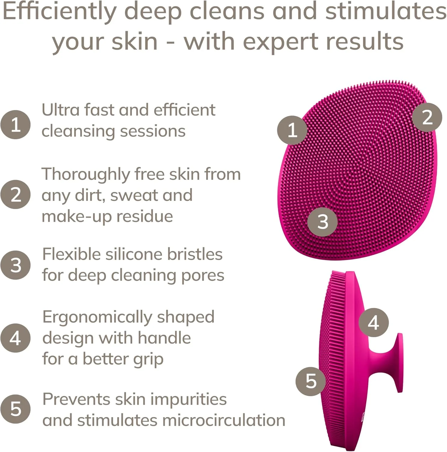 GESKE | برس پاک کننده صورت SmartAppGuided™ 4 در 1 | برس پاک کننده صورت با دسته | برس سیلیکونی نرم | پاکسازی حرفه ای صورت | دستگاه پاک کننده صورت | پاکسازی پوست