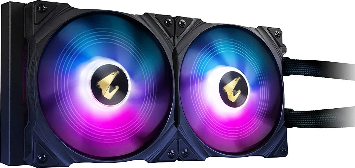 خنک کننده مایع AIO گیگابایت Aorus Waterforce X 280، فن ARGB دوتایی 140 میلی‌متری، RGB Fusion 2.0 و Aorus Engine، طول لوله 380 میلی‌متری، رادیاتور 280 میلی‌متری، LCD تمام رنگی 60x60 میلی‌متری، مشکی | GP-AORUS WATERFORCE X 280