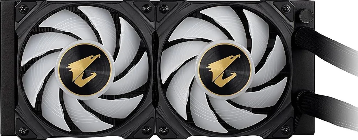 خنک کننده مایع پردازنده گیگابایت Aorus Waterforce X 240 AIO، فن ARGB دوگانه 120 میلی‌متری، RGB Fusion 2.0 و Aorus Engine، طول لوله 380 میلی‌متری، رادیاتور 240 میلی‌متری، LCD تمام رنگی 60x60 میلی‌متری، مشکی | AORUS-WATERFORCE-X-240