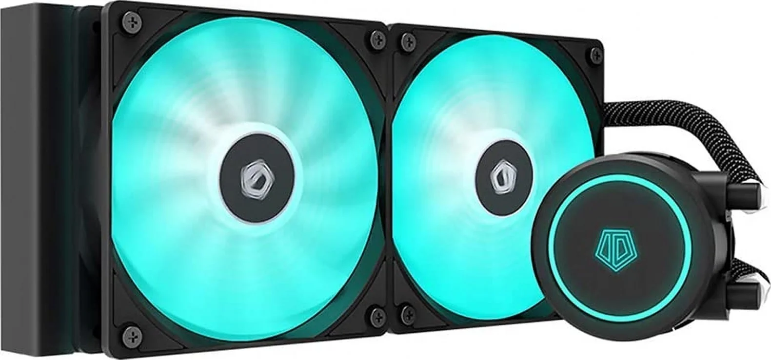 خنک کننده آبی پردازنده ID-COOLING AURAFLOW X 240، خنک کننده AIO با نورپردازی RGB 12 ولت، رادیاتور 240 میلی متری، فن RGB 2X120 میلی متری، سازگار با Intel 115X/2066 و AMD TR4/AM4 | AURAFLOW X 240