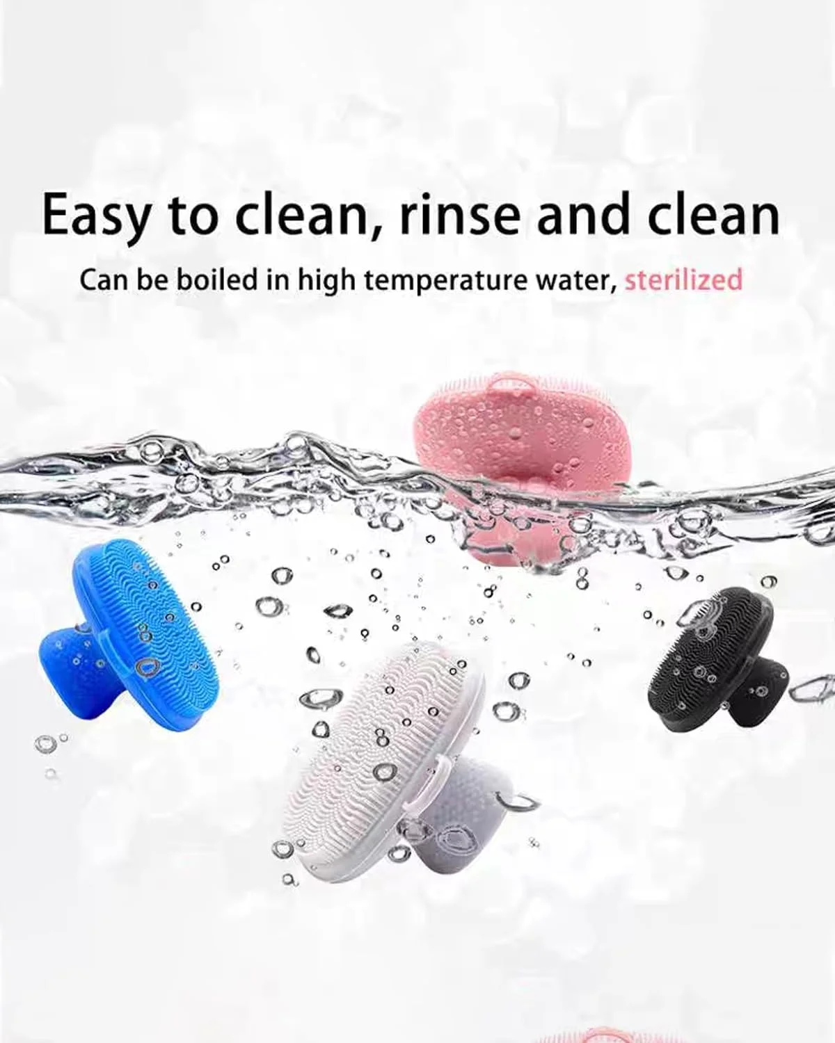 برس پاک کننده صورت سیلیکونی مردانه - برس شستشوی صورت برای پاکسازی و لایه برداری موثر - برس دستی ضد آب شستشوی صورت برای مراقبت از پوست (مشکی)