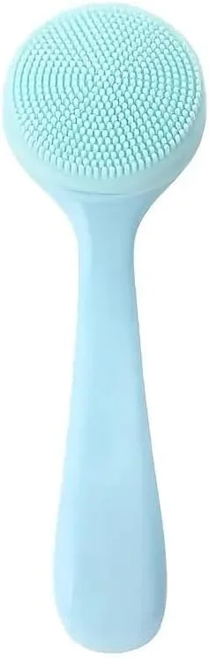 برس پاک کننده دستی صورت سیلیکونی، اسکرابر پاک کننده و لایه بردار ضد آب و سازگار با پوست برای از بین بردن جوش های سرسیاه، سرسفید و بقایای آرایش (آبی)