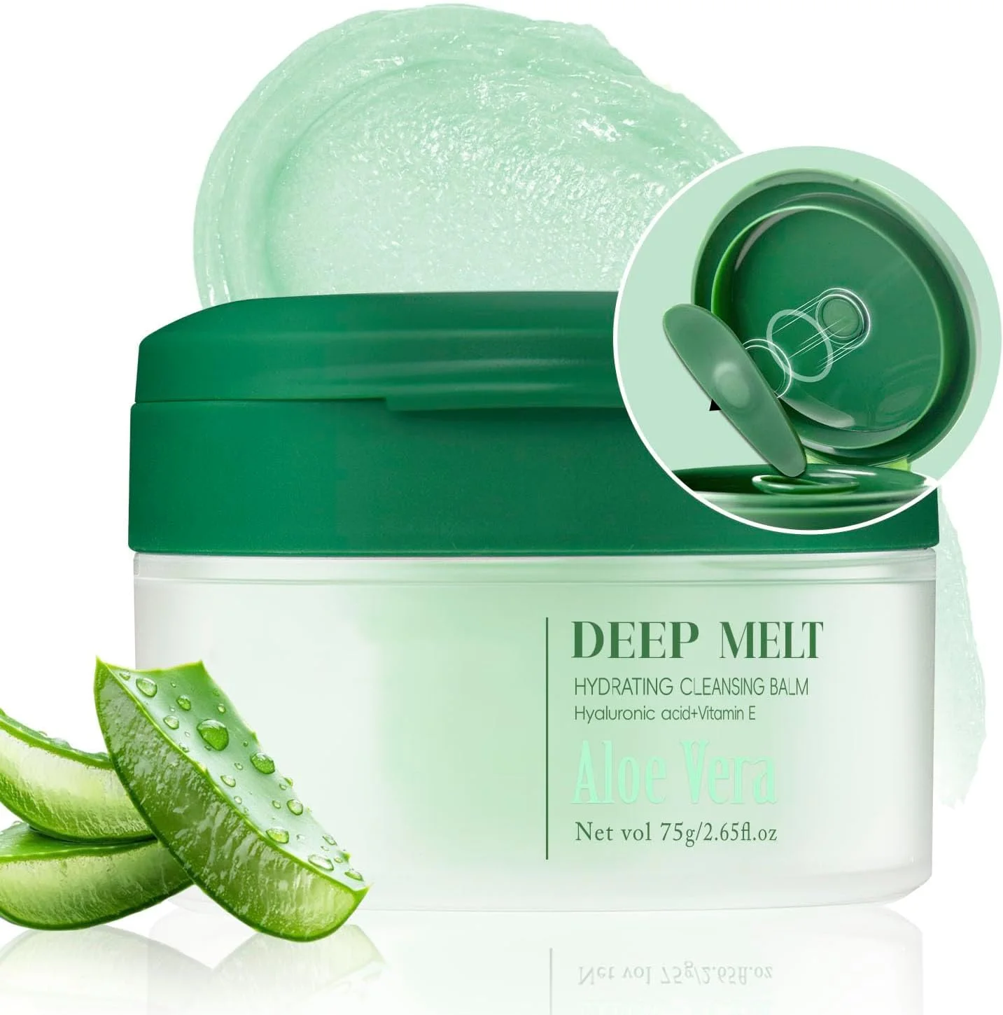 بالم پاک کننده آرایش LBOYLOVE®، بالم پاک کننده برای پاک کردن آرایش ریمل ضد آب، پاک کننده صورت، چشم و لب، کرم پاک کننده عمیق صورت با رایحه هلو (آلوئه ورا)