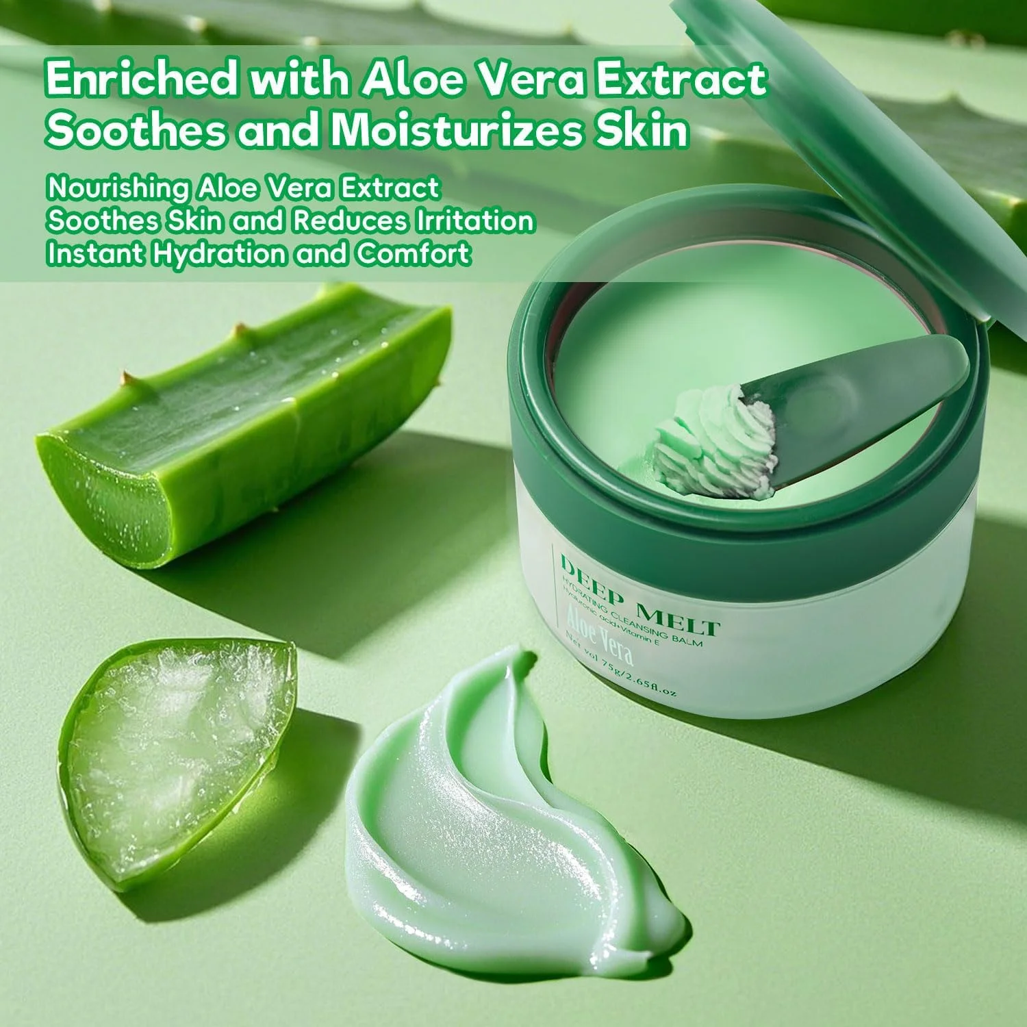 بالم پاک کننده آرایش LBOYLOVE®، بالم پاک کننده برای پاک کردن آرایش ریمل ضد آب، پاک کننده صورت، چشم و لب، کرم پاک کننده عمیق صورت با رایحه هلو (آلوئه ورا)