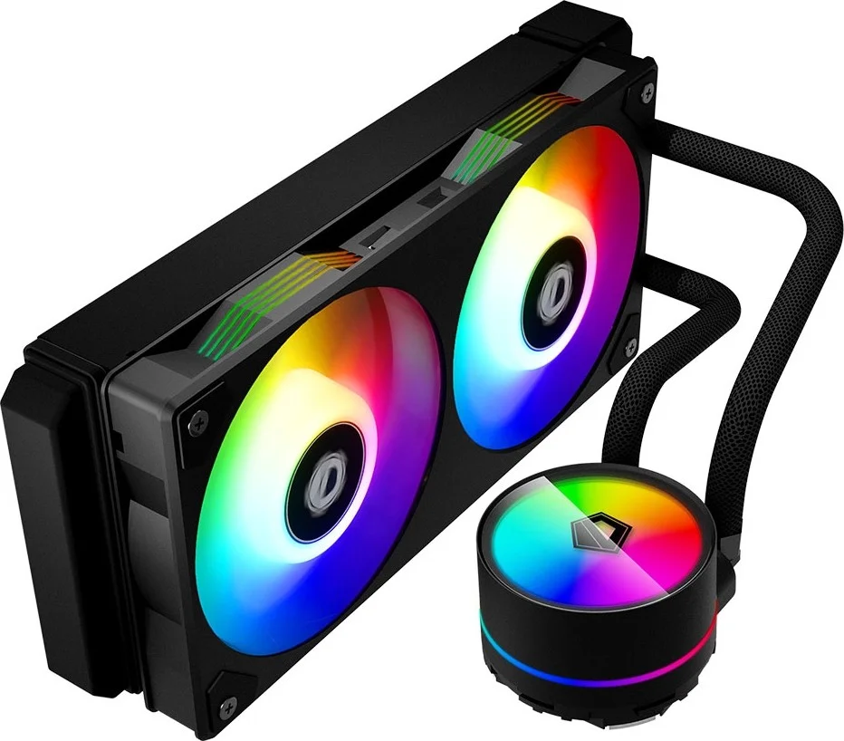 خنک کننده آبی پردازنده ID-Cooling IceFlow 240 ARGB CLR-0080، توان 250 وات، طول لوله 400 میلی متر، سرعت پمپ 6500+/-10% دور در دقیقه، سرعت فن 900~2000 دور در دقیقه، حداکثر جریان هوا 56.5CFM (x2) | CLR-0080