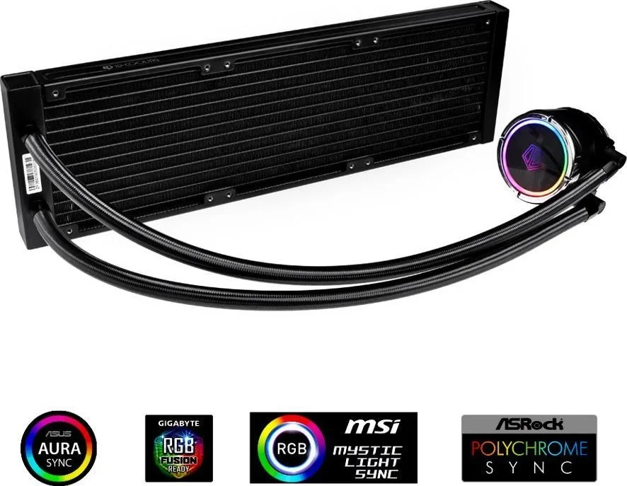 خنک کننده آبی پردازنده ID-COOLING ZOOMFLOW 360X ARGB با رادیاتور 360 میلی‌متری و فن‌های RGB آدرس‌پذیر 120 میلی‌متری، سازگار با Intel 115X/2066 و AMD TR4/AM4
