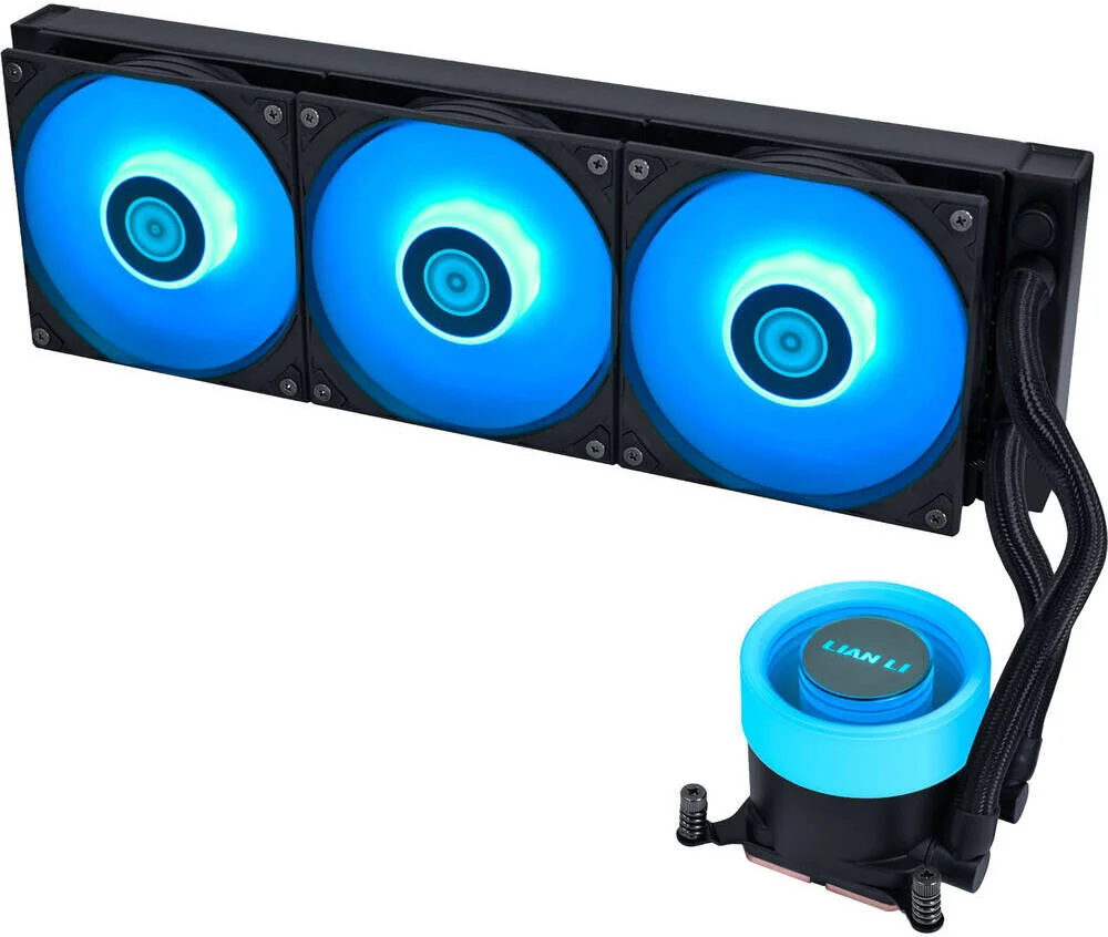 خنک کننده مایع پردازنده لیان لی GA II LITE 360 PBT، رادیاتور 360 میلی متری، 3 عدد فن 120 میلی متری PBT از پیش نصب شده، سرعت فن 2500 دور در دقیقه، جریان هوای فن 73.14 CFM، نوع بلبرینگ FDB، مشکی | GA2L36PB