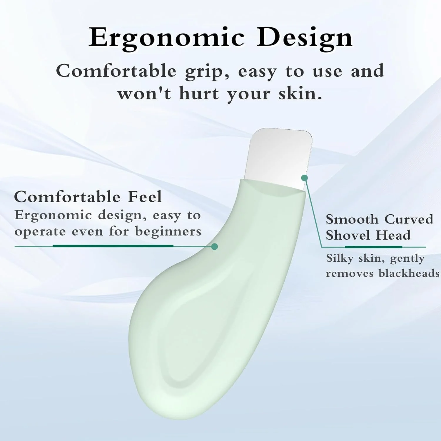 ابزار حذف جوش سرسیاه، اسکرابر سیلیکونی صورت برای پاکسازی عمیق، کاردک صورت، ابزار مراقبت از پوست برای آقایان و بانوان (سبز)