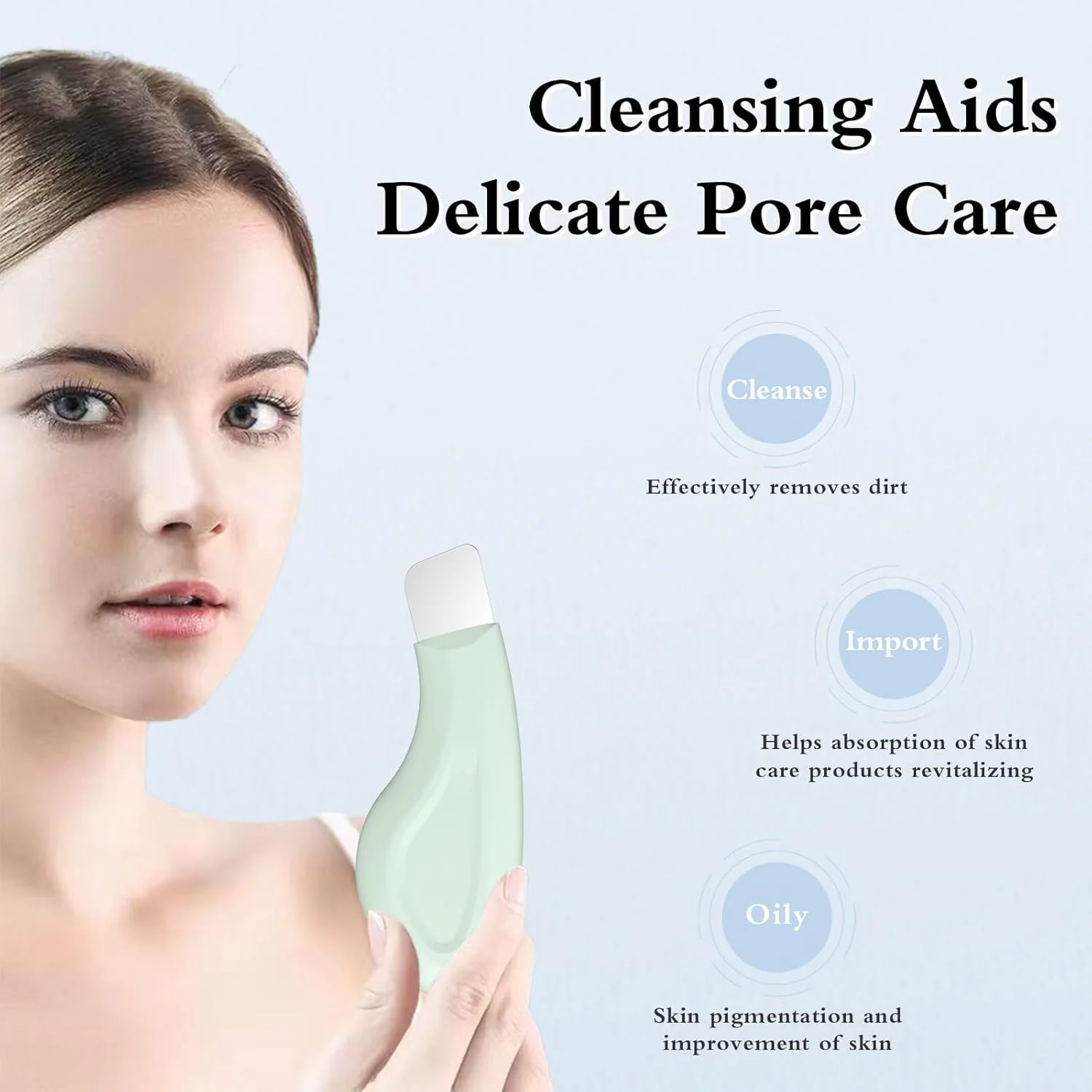 ابزار حذف جوش سرسیاه، اسکرابر سیلیکونی صورت برای پاکسازی عمیق، کاردک صورت، ابزار مراقبت از پوست برای آقایان و بانوان (سبز)