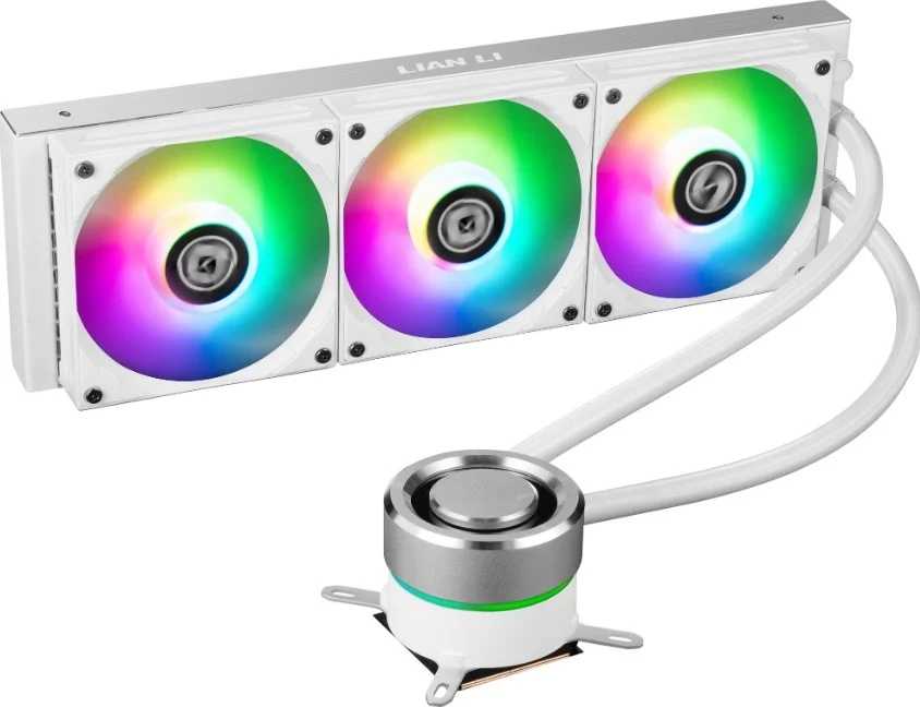 خنک کننده مایع پردازنده لیان لی Galahad 360 AIO ARGB، رادیاتور 360 میلی‌متری، کانکتور برق فن 4 پین، بدنه آلومینیومی، سفید | G89.GA360A.01