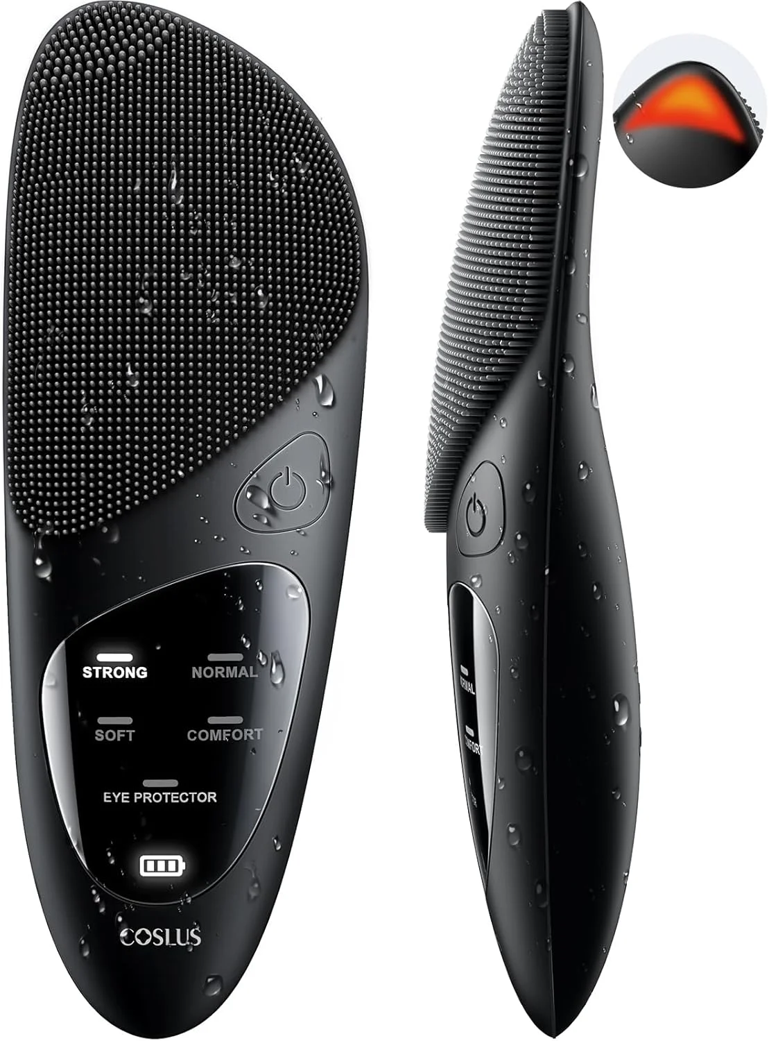 برس پاک کننده صورت COSLUS: برس شستشوی صورت قابل شارژ و ضد آب IPX7، دارای 4 حالت پاکسازی با محافظت از چشم، پاک کننده سیلیکونی برقی اسپا برای تمیز کردن، لایه برداری و ماساژ