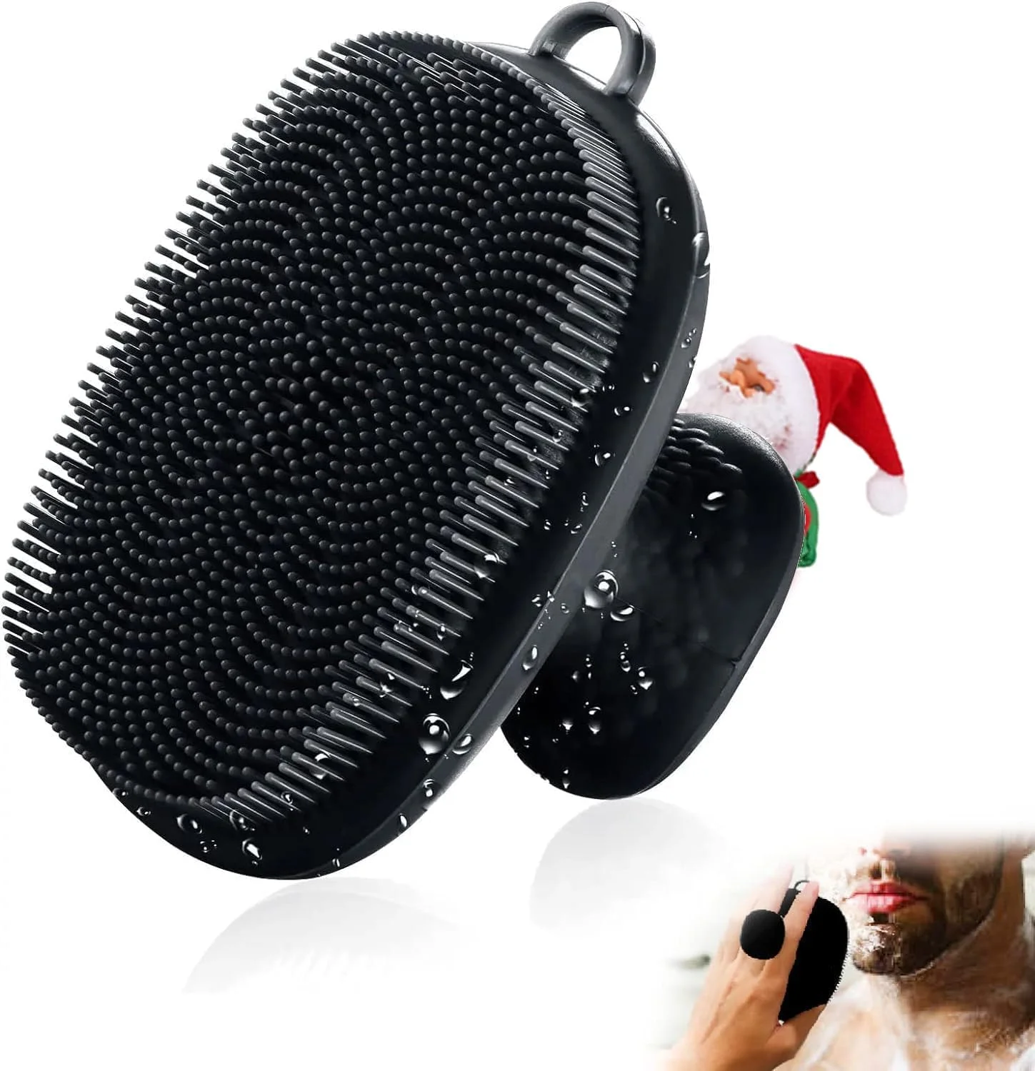 برس پاک کننده صورت VWMYQ سیلیکونی، برس شستشوی دستی ضد آب صورت، برس های مراقبت از پوست صورت برای پاکسازی و لایه برداری (مشکی)