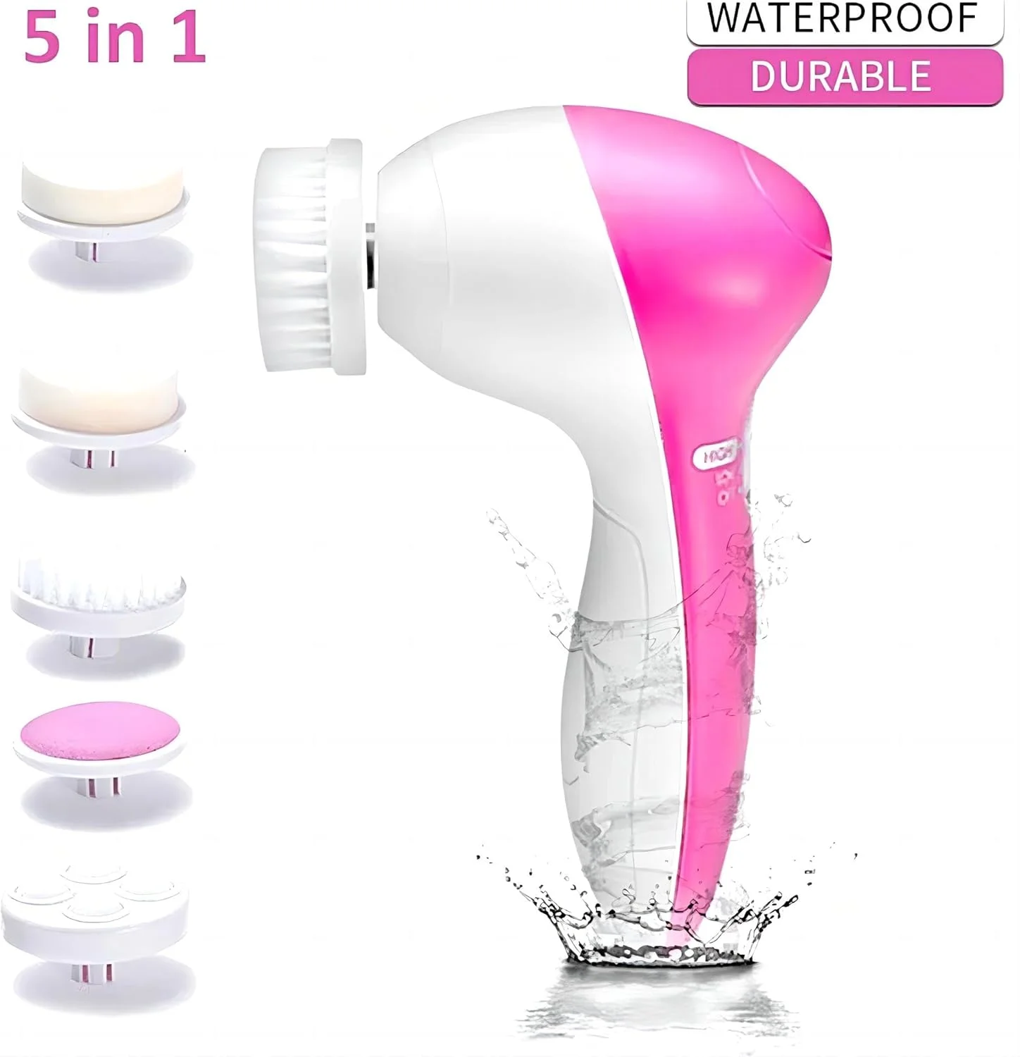 برس پاک کننده صورت COOLBABY، اسکرابر برقی صورت، پاک کننده منافذ صورت قابل حمل 5 در 1 با 5 سر برس