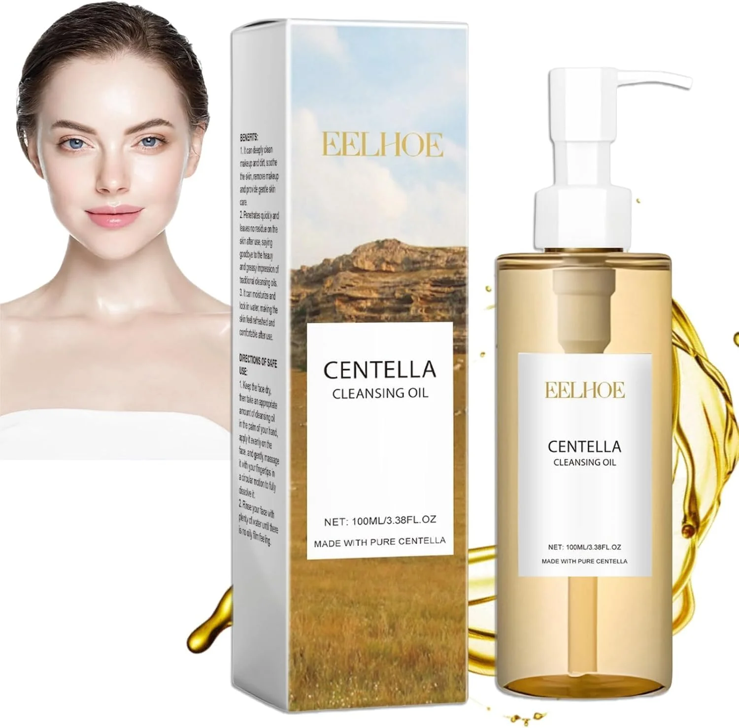 روغن پاک کننده سنتلا، پاک کننده روغن طبیعی، پاک کننده صورت بانوان، پاک کننده ملایم آرایش بر پایه روغن، پاک کننده آرایش، روغن پاک کننده صورت، شستشوی صورت بانوان، پاک کننده ملایم