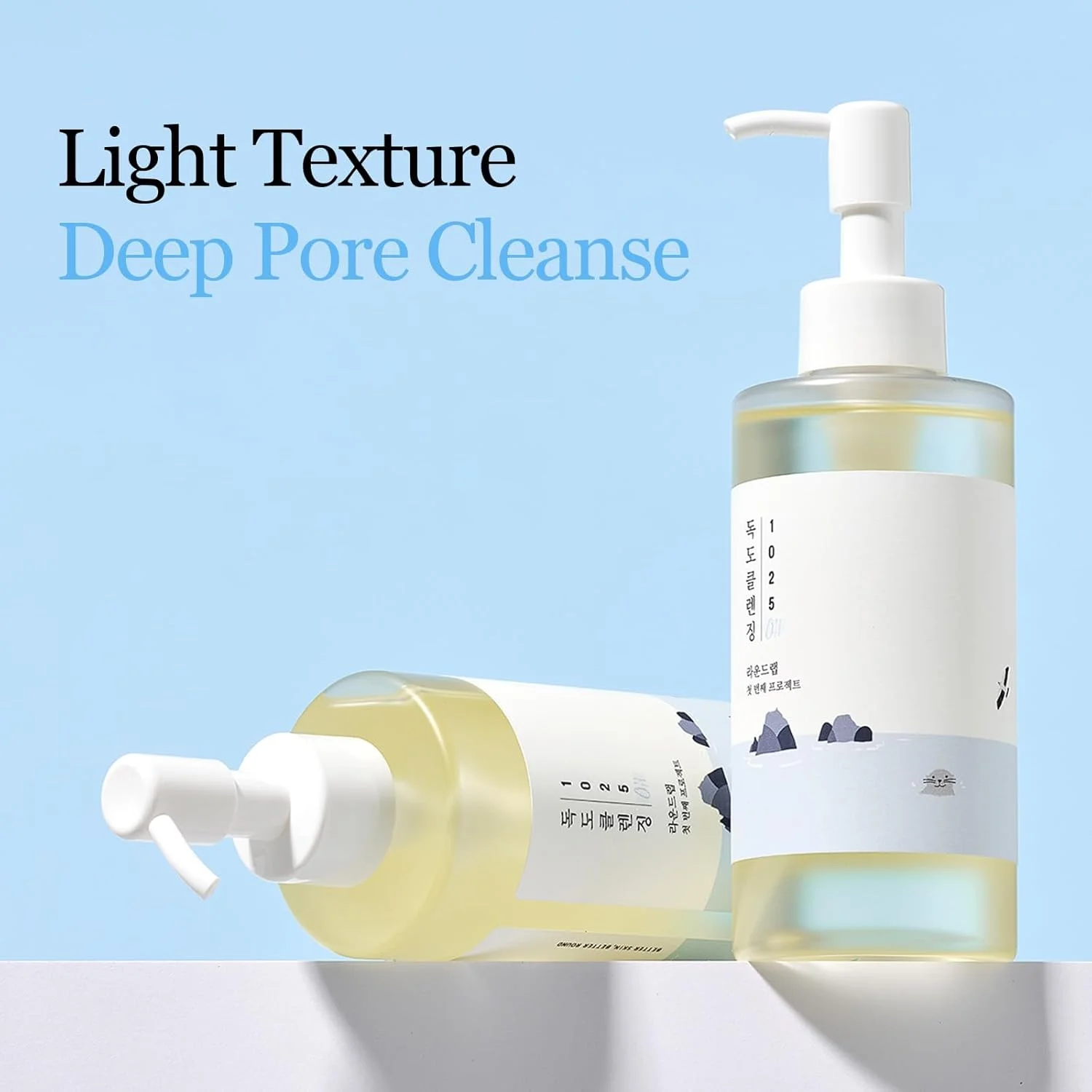 روغن پاک کننده صورت راند لب 1025 Dokdo، 200 میلی لیتر، پاک کننده روغنی صورت، پاک کننده عمیق منافذ، پاک کننده آرایش و آلودگی های سرسیاه، شستشوی آسان بدون باقی مانده چربی، مراقبت از پوست کره ای