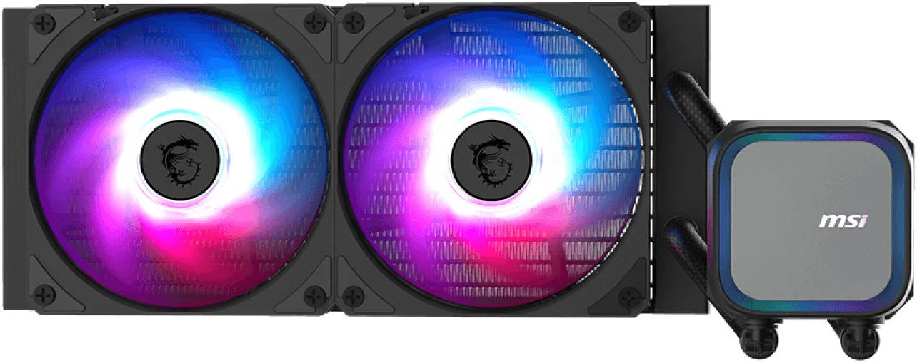 خنک کننده مایع پردازنده MSI MAG CORELIQUID A13 240، اندازه رادیاتور 240 میلی متر، 2 عدد فن از پیش نصب شده، سرعت پمپ 3800 دور در دقیقه، جریان هوای فن 62.6 CFM، نوع بلبرینگ تفنگی، مشکی | 306-7ZWCA11-L80