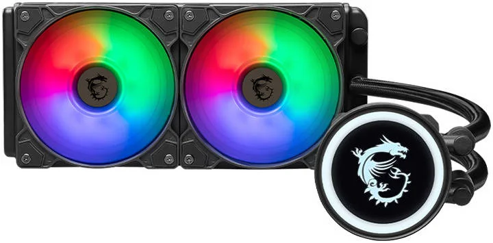 خنک کننده مایع پردازنده MSI MAG CORELIQUID B240 AIO، رادیاتور 240 میلی‌متری، بلبرینگ FDB، 2 عدد فن ARGB 120 میلی‌متری، سرعت فن 2000 دور در دقیقه، جریان هوای 78.73 CFM، صفحه سرد مسی، LGA 1700 / AM5، مشکی | 306-7ZW3B11-813