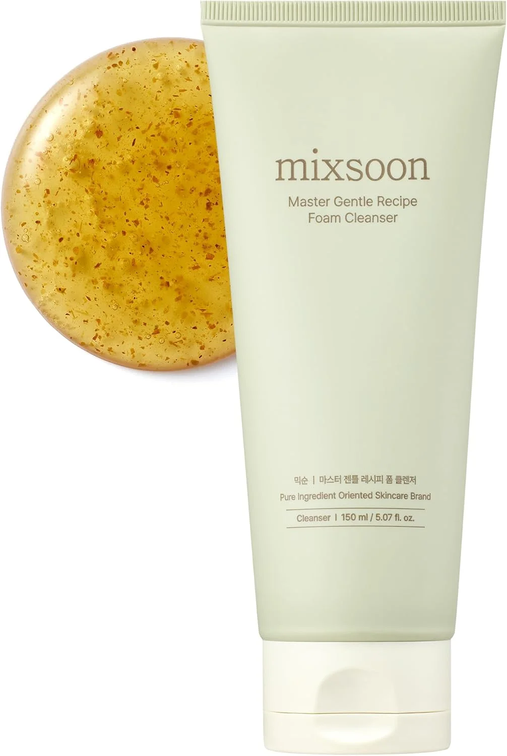 فوم پاک کننده ملایم [MIXSOON] مدل Master Gentle Recipe، ۱۵۰ میلی لیتر | پاک کننده لایه بردار ملایم برای پوست های خشک و حساس که بافت پوست را بهبود می بخشد و مراقبت از سبوم را انجام می دهد | وگان، بدون تست حیوانی