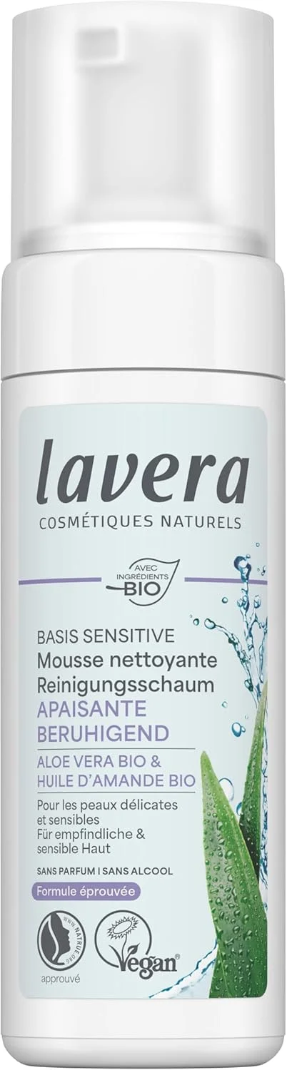 فوم پاک کننده صورت لاورا Basis Sensitiv، لوازم آرایشی طبیعی، وگان، آلوئه ورا و روغن بادام ارگانیک، پاک کننده صورت، فرمول پاک کننده طبیعی، 1 عدد 150 میلی لیتر فوم پاک کننده صورت لاورا Basis Sensitiv، لوازم آرایشی طبیعی، وگان، آلوئه ورا و روغن بادام ارگانیک، پاک کننده صورت، فرمول پاک کننده طبیعی، 1 عدد 150 میلی لیتر