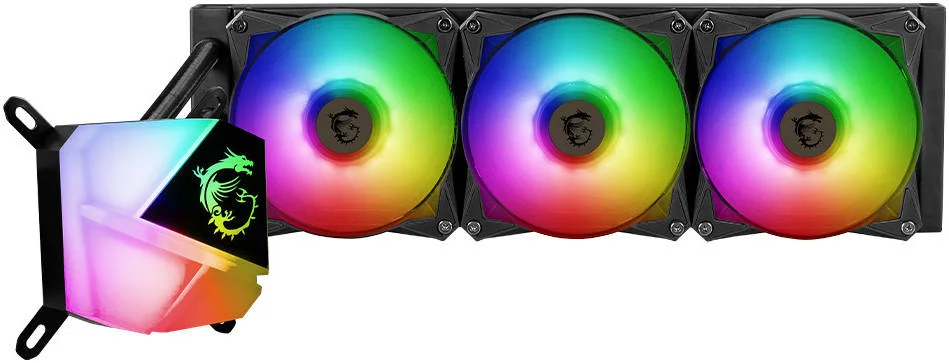 خنک کننده مایع پردازنده MSI MAG Coreliquid C360، سازگار با سوکت Intel LGA1700، سایز رادیاتور 360 میلی متر، جریان هوای فن 78.73 CFM، بلبرینگ دوتایی، PWM 4 پین، سرعت 2000 دور در دقیقه، ARGB، مشکی | 306-7ZW2R31-813