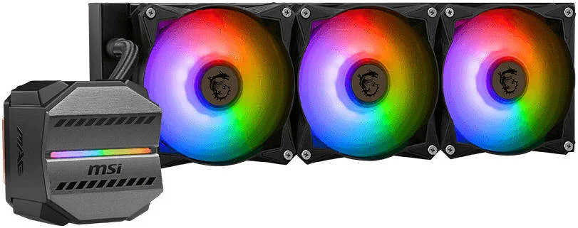 خنک کننده مایع پردازنده MSI MAG CORELIQUID M360 AIO، رادیاتور 360 میلی‌متری، جریان هوای 78.73 CFM، سرعت فن 2000 دور در دقیقه، 3 فن 120 میلی‌متری ARGB، بلبرینگ دوبل، صفحه مسی ارتقا یافته، لوله تقویت شده، مشکی | 306-7ZW4R24-813