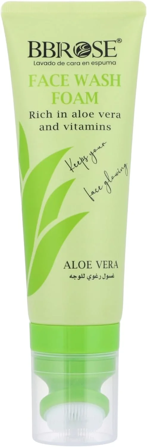 فوم شستشوی صورت آلوئه ورا BBROSE - 120 میلی لیتر، فوم پاک کننده ملایم و طراوت بخش برای پوست هیدراته و صاف، مناسب برای انواع پوست، فرمول تسکین دهنده و مغذی با عصاره آلوئه ورا فوم شستشوی صورت آلوئه ورا BBROSE - 120 میلی لیتر، فوم پاک کننده ملایم و طراوت بخش برای پوست هیدراته و صاف، مناسب برای انواع پوست، فرمول تسکین دهنده و مغذی با عصاره آلوئه ورا