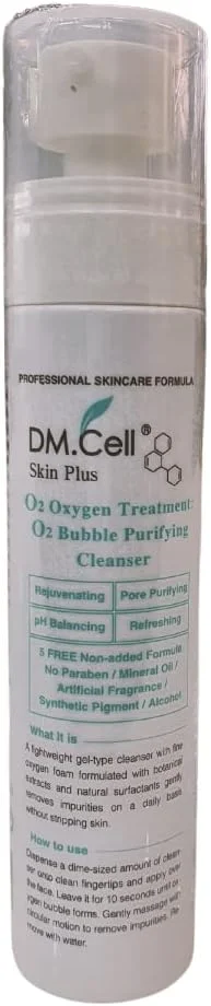 DM CELL | پاک کننده صورت حباب اکسیژن O2 برای پاکسازی عمیق منافذ، تصفیه و جوانسازی | درمان فوم متعادل کننده pH برای انواع پوست | مراقبت از پوست کره ای، 100 میلی لیتر