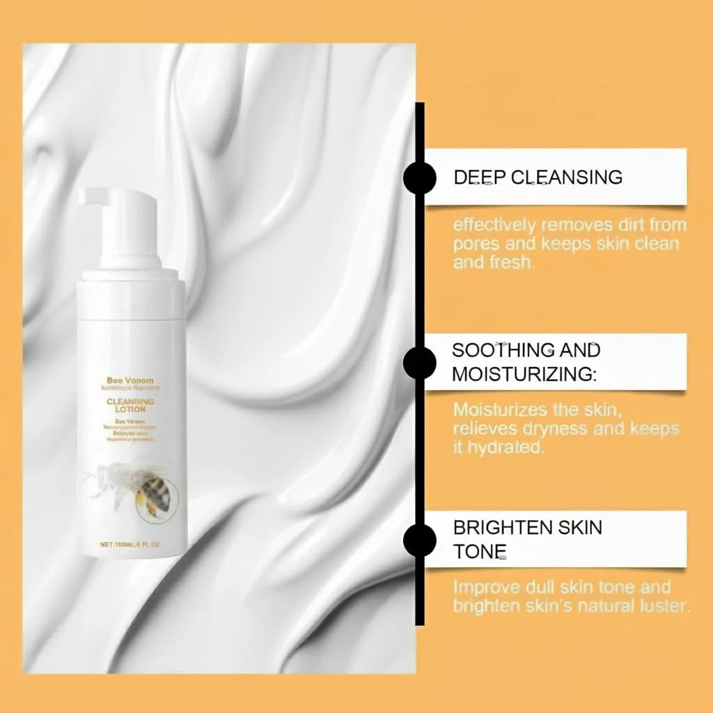 فوم شستشوی صورت کرم زنبور عسل، پاک کننده ملایم صورت کرم زنبور عسل، شستشوی عمیق و روشن کننده صورت برای پوست مستعد جوش، پاک کننده ملایم صورت زنبور عسل برای باز کردن منافذ، جای جوش و لکه های تیره برای انواع پوست