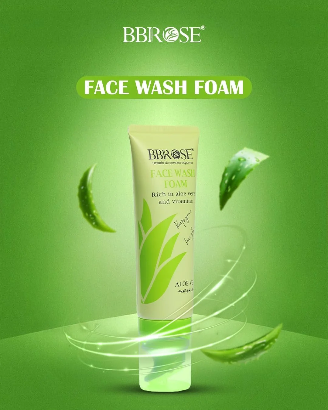 فوم شستشوی صورت آلوئه ورا BBROSE - 120 میلی لیتر، فوم پاک کننده ملایم و طراوت بخش برای پوست هیدراته و صاف، مناسب برای انواع پوست، فرمول تسکین دهنده و مغذی با عصاره آلوئه ورا فوم شستشوی صورت آلوئه ورا BBROSE - 120 میلی لیتر، فوم پاک کننده ملایم و طراوت بخش برای پوست هیدراته و صاف، مناسب برای انواع پوست، فرمول تسکین دهنده و مغذی با عصاره آلوئه ورا