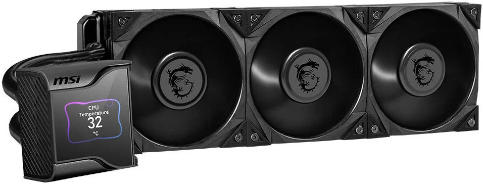 خنک کننده مایع پردازنده مرکزی MSI MEG Coreliquid S360، سازگار با سوکت Intel LGA1700، اندازه رادیاتور 360 میلی متر، جریان هوای فن 56.2 CFM، بلبرینگ هیدرودینامیک، PWM 4 پین، سرعت 2000 دور در دقیقه، مشکی | 9S6-6A0521-001