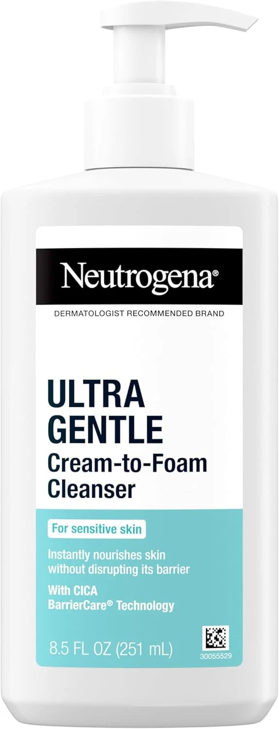 پاک کننده ملایم صورت نوتروژینا، تبدیل از کرم به فوم، پاک کننده روزانه پوست های حساس، بدون عطر، ضد حساسیت، 250 میلی لیتر پاک کننده ملایم صورت نوتروژینا، تبدیل از کرم به فوم، پاک کننده روزانه پوست های حساس، بدون عطر، ضد حساسیت، 250 میلی لیتر