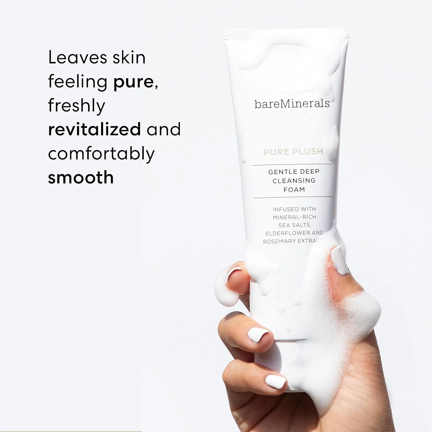 فوم پاک کننده عمیق و ملایم BareMinerals Skinsorials Pure Plush، ۱۲۰ گرم فوم پاک کننده عمیق و ملایم BareMinerals Skinsorials Pure Plush، ۱۲۰ گرم