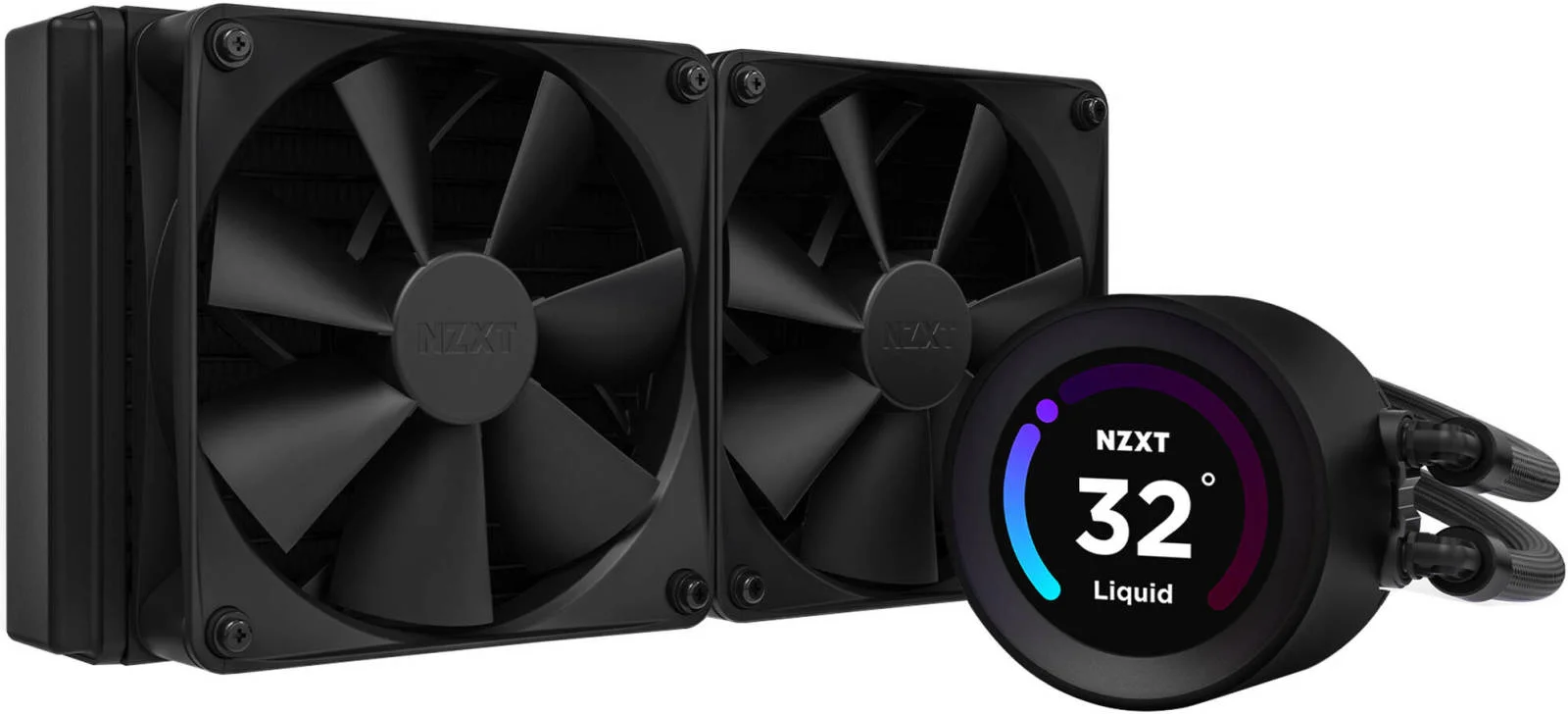 خنک کننده مایع پردازنده NZXT Kraken Elite 240 (2023) AIO با رادیاتور 240 میلی‌متری، نمایشگر LCD رنگی 2.36 اینچی 24 بیتی، 2 عدد فن 120 میلی‌متری F120P PWM، بلوک آب مسی، سرعت فن تا 1800 دور در دقیقه، جریان هوای 78.02 CFM، مشکی | RL-KN24E-B1