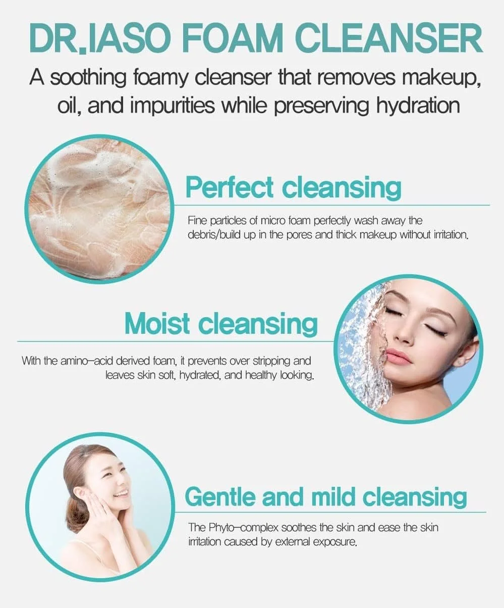فوم پاک کننده دکتر IASO، 93 گرم | فوم پاک کننده | تقویت کننده بافت پوست | پاک کننده صورت
