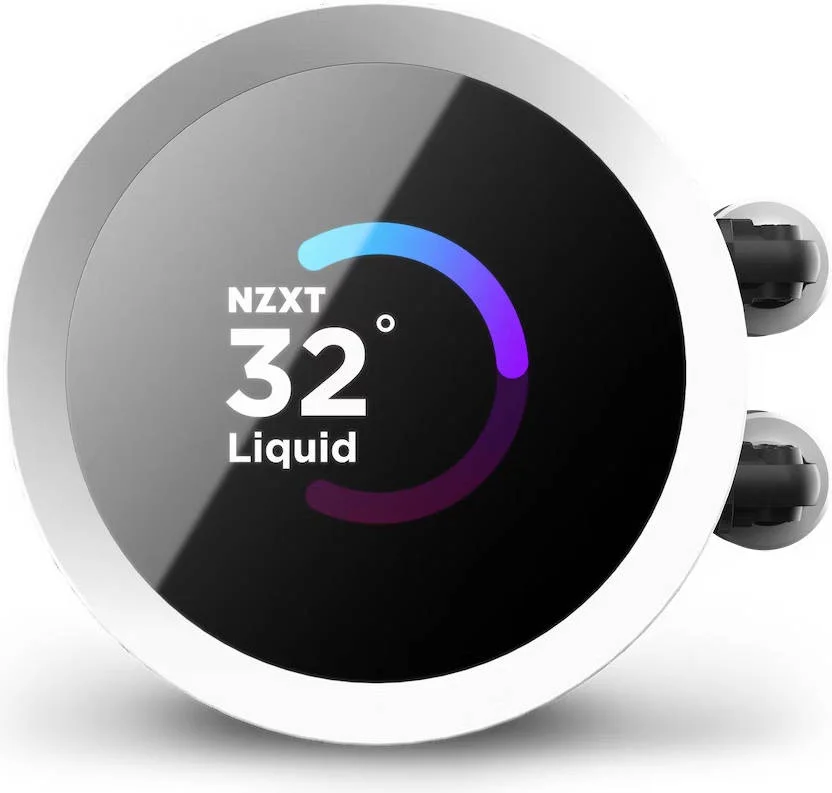 خنک کننده مایع پردازنده NZXT Kraken 240 RGB 240mm AIO، صفحه نمایش رنگی 1.54 اینچی LCD 262K TFT، 2 عدد فن 120mm F120 RGB Core، سرعت فن تا 1800 دور در دقیقه، جریان هوای 78.86 CFM، سفید | RL-KR240-W1