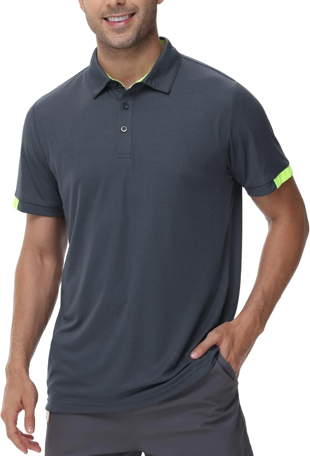 تی شرت های پولو مردانه آستین کوتاه، تی شرت های پولو گلف سبک وزن و زود خشک شونده ورزشی مردانه، بسته 3 عددی