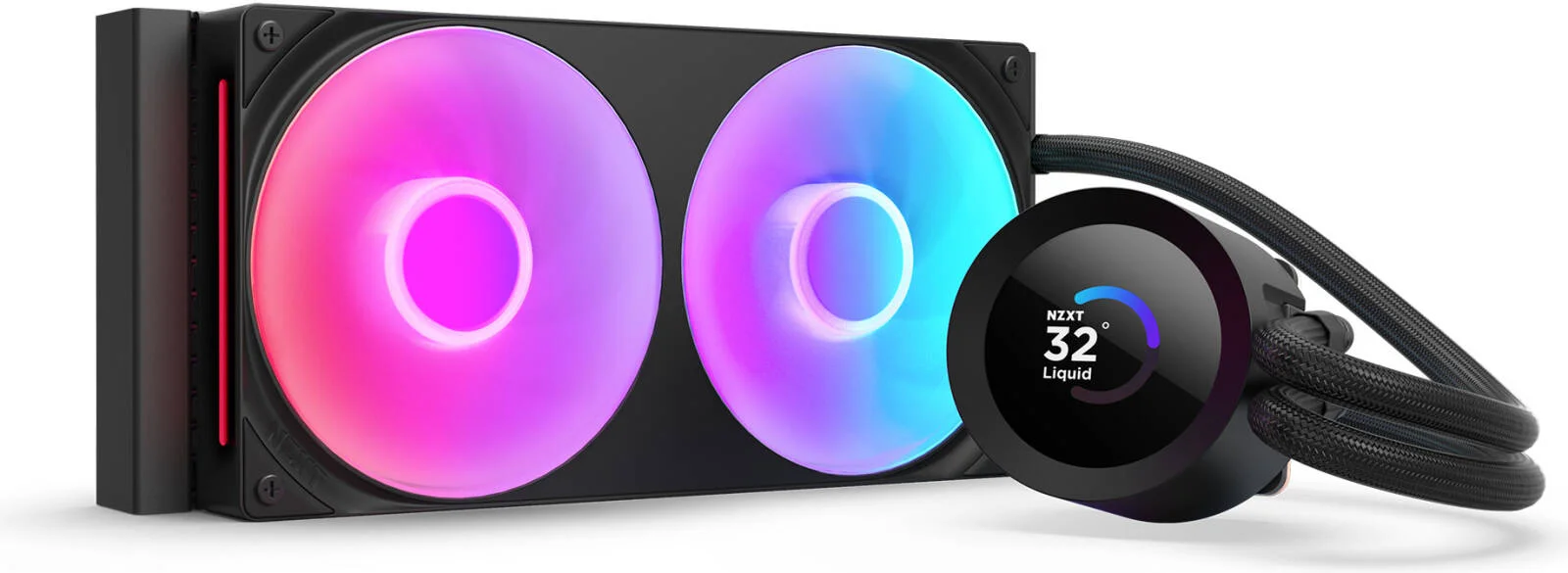 خنک کننده مایع پردازنده NZXT Kraken Plus 240 RGB، TFT انتقالی 1.54 اینچی، پنل رنگی 262K، رادیاتور 240 میلی متری، فن های F240، سرعت فن 2400 دور در دقیقه، جریان هوای فن 75.05 CFM، مشکی | RL-KR240-B2